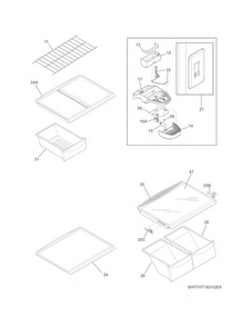 Shelves Diagram and Parts List for LFHT1831QE0  Frigidaire Refrigerator