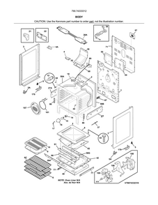 Body Diagram and Parts List for 79074333312  Kenmore Range