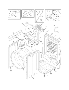 Cabinet/drum Diagram and Parts List for EWMED7CJSS2  Electrolux Dryer