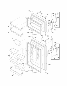 Doors Diagram and Parts List for 25378823012  Kenmore Refrigerator