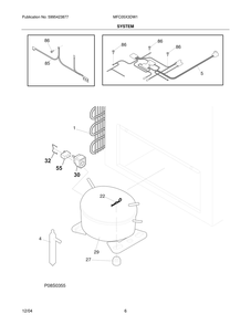 System Diagram and Parts List for MFC05X3DW1  Frigidaire Freezer