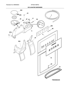 Ice & Water Dispenser Diagram and Parts List for DFHS2313MFKA  Frigidaire Refrigerator