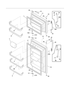 Doors Diagram and Parts List for NFTR18X4LW8  Frigidaire Refrigerator
