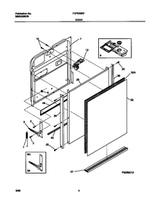 Door Diagram and Parts List for FDP635RFR3  Frigidaire Dishwasher