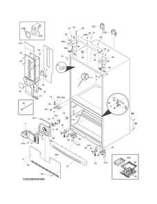 Cabinet Diagram and Parts List for EI28BS65KSBA  Electrolux Refrigerator