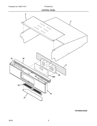 Part Location Diagram of 316419147 Frigidaire OVERLAY