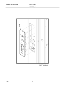 Controls Diagram and Parts List for GRFG2353AF1  Frigidaire Refrigerator