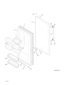 Door Diagram and Parts List for FPRU19F8RFB  Frigidaire Refrigerator