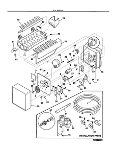 Ice Maker Diagram and Parts List for FRS26KR4JW1  Frigidaire Refrigerator