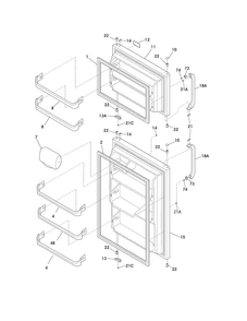Doors Diagram and Parts List for FRT18G2NW8  Frigidaire Refrigerator