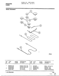Frigidaire Range Page 4 Diagram and Parts List for 4271  Frigidaire Range