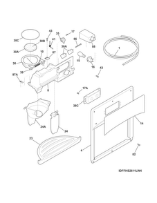 Ice & Water Dispenser Diagram and Parts List for FFHS2611PFCA  Frigidaire Refrigerator