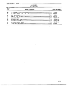 Freezer Page 6 Diagram and Parts List for 43017A-0  Frigidaire Freezer