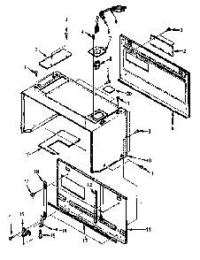 Cabinet Parts Diagram and Parts List for 5648765380  Kenmore Microwave