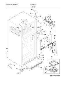 Cabinet Diagram and Parts List for FFHI1831QS6  Frigidaire Refrigerator