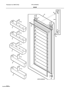 Door Diagram and Parts List for FPFU19F8WF2  Frigidaire Freezer