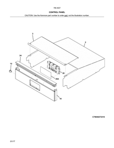 Control Panel Diagram and Parts List for 79040279411  Kenmore Wall Oven