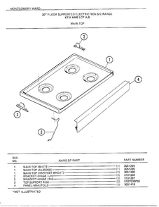 30" Floor/main Top Diagram and Parts List for 4448B  Frigidaire Range