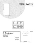 COVER Diagram and Parts List for FGHT2134KB1  Frigidaire Refrigerator