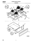 TOP / DRAWER Diagram and Parts List for MEF352CESA  Frigidaire Range