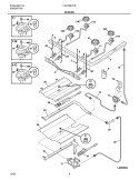 BURNER Diagram and Parts List for FGF366CCB  Frigidaire Range