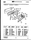BACKGUARD AND CONTROL PARTS Diagram and Parts List for 30-2518-00-03  Tappan Range