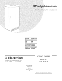 COVER Diagram and Parts List for FFU11FC2CW3  Frigidaire Freezer