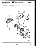 MOTOR AND BLOWER PARTS Diagram and Parts List for DG400KXW3  Frigidaire Dryer