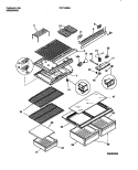 SHELVES, CONTROLS, DIVIDER, MULLION Diagram and Parts List for TRT15DRAD1  Tappan Refrigerator