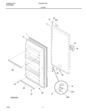 DOOR Diagram and Parts List for FFU09C2CW1  Frigidaire Freezer