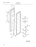 FREEZER DOOR Diagram and Parts List for PLHS67EGSB5  Frigidaire Refrigerator