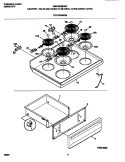TOP / DRAWER Diagram and Parts List for WEF322BEWC  Frigidaire Range