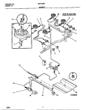BURNER Diagram and Parts List for MGF333BEDC  Frigidaire Range