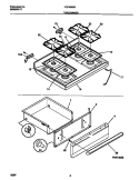 TOP - DRAWER Diagram and Parts List for FGF350BBWE  Frigidaire Range