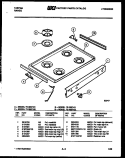 COOKTOP PARTS Diagram and Parts List for 72-3657-23-02  Tappan Range