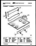 BACKGUARD AND COOKTOP PARTS Diagram and Parts List for GF300HXW3  Frigidaire Range
