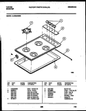 COOKTOP PARTS Diagram and Parts List for 14-3038-66-02  Tappan Cooktop