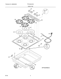 COOK TOP Diagram and Parts List for FFGC2605LWA  Frigidaire Cooktop