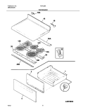 TOP / DRAWER Diagram and Parts List for FEFL88ASB  Frigidaire Range