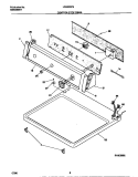 CONTROLS / TOP PANEL Diagram and Parts List for LDG333PEW0  Frigidaire Dryer