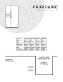 COVER Diagram and Parts List for FFHS2624LP0  Frigidaire Refrigerator