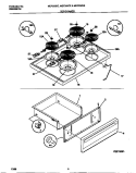 TOP / DRAWER Diagram and Parts List for MEF352BEDC  Frigidaire Range