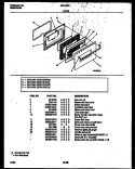 DOOR PARTS Diagram and Parts List for GF610RXW2  Frigidaire Range