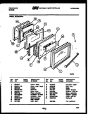DOOR PARTS Diagram and Parts List for REG38BNW1  Frigidaire Range