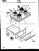 COOKTOP AND DRAWER PARTS Diagram and Parts List for FEF322CASA  Frigidaire Range