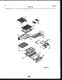 SHELVES AND SUPPORTS Diagram and Parts List for ATN152BK1  Frigidaire Refrigerator