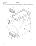 CABINET Diagram and Parts List for GTCF051  Frigidaire Freezer