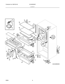 Cabinet Diagram and Parts List for EI33AR80WS7  Frigidaire Refrigerator