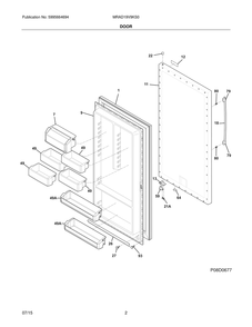 Door Diagram and Parts List for MRAD19V9KS0  Frigidaire Refrigerator