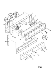 Backguard Diagram and Parts List for TGF605WFD5  Tappan Range